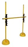 Boje Sport - Sprungstangen-Set - Training für Sprungkraft, Dribbling und Beweglichkeit - Standfüße befüllbar - (3 Stangen (100 cm), 2 X-Standfüße, 2 Leiterhürden), Farbe: gelb