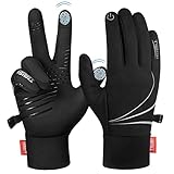 Handschuhe Herren Damen Winter Warme Winterhandschuhe Fahrradhandschuhe Touchscreen Skihandschuhe Thermohandschuhe Laufhandschuhe Für Laufen Fahren Radfahren Wandern Motorrad Camping Wandern, L