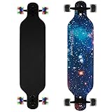 Longboard Skateboard Cruiser komplettes Board, sowie PU-Blinkräder, Ahorn Longboard Jungen und Mädchen Bürste Street Dance Board Anfänger Erwachsenen Teen Allrad-Skateboard (814 Sternenhimmel)