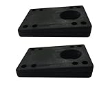 Vj skateshop Longboard Skateboard Riser Pads, Gummi, 2 Stück, Größe Shock Pads 3 mm (1/8') 6 mm (1/4') 12 mm (1/2') 14 mm Angel Wedge Riser Pads, Schwarz, schwarz, 14mm