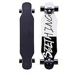 KHSKX Longboard Freestyle Dance Board Longboard Skateboard für Junge Erwachsene Anfänger Jungen und Mädchen-Schwarz und weiß
