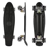 Caroma Skateboard für Kinder,Cruiser Skateboard Mädchen Junge Anfänger Jugendliche Erwachsene,56 cm Mini Komplette Skateboard mit PU-Rädern,Retro-Stil,Longboard mit All-in-One Skate T-Tool