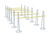 Sechs Koordinationshürden mit neun einstellbaren Höhen bis 63 cm - Hürdentraining