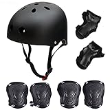 Skateboard/Skate Protektoren Set mit Helmet - Skate Helmet Knie Pads Elbow Pads mit Handgelenkschoner für Roller Skate, BMX, Bike und Anderen Extreme Sports,für Kopf